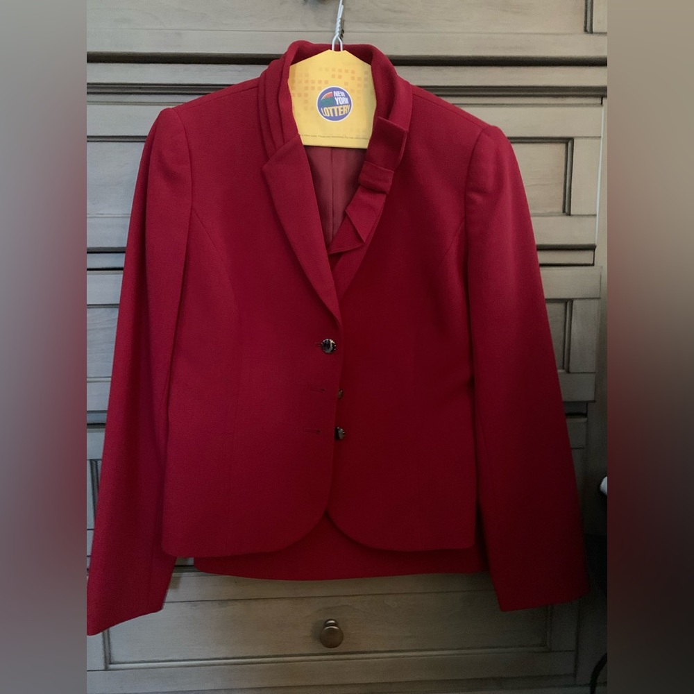 Tahari Petite Skirt Suit - Red